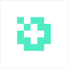 Obraz premium Pixel Cross Medical Logo Design 