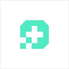 Pixel Cross Medical Logo Design 