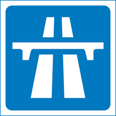 Highway Blue Motorway Sign - 516628166
