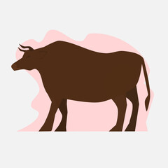 Vector flat illustration of a bull