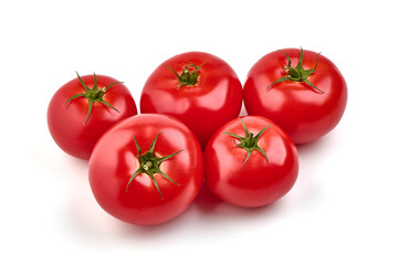 Tomatoes isolated on white background.
