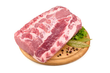 Pork shoulder blade, isolated on white background. High resolution image.