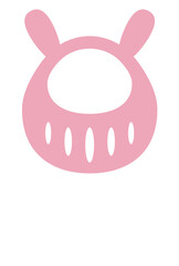 年賀状テンプレート　卯年2023　顔はめうさぎだるま　賀詞なし