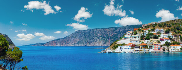 Naklejka premium Summer view of Assos village (Greece, Kefalonia).