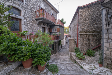 Fototapeta na wymiar Stemnitsa, a traditional mountain village, located by the Lousios River gorge, in Arcadia, Peloponnese, Greece.