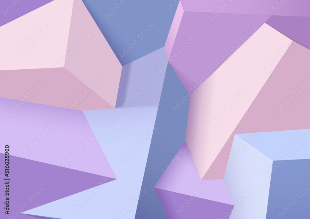 Poster Abstract background with realistic colorful cubes. Trendy 3D background with wall of shapes.