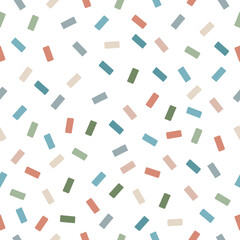 Fototapeta na wymiar Seamless vector pattern. Abstract geometric vector patterns with colored rectangles. Simple hand-drawn doodle.