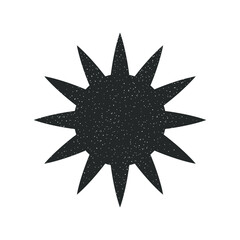 Vector sun sign on white background. Sun icon. Vector illustration in flat style