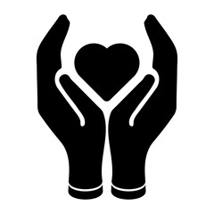 Heart in hands icon. Symbol for website design, logo, app, UI. Vector illustration EPS10
