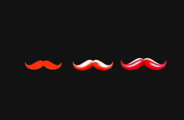 modern realistic and normal mustache design concept