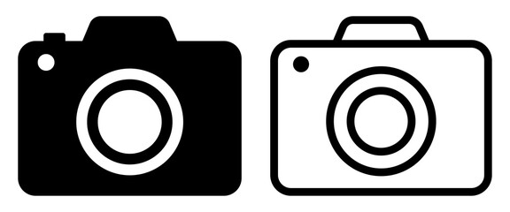 Photo camera vector icons. Photo gadget, snapshot photography sign.