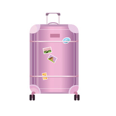 the suitcase is waiting for the flight to rest, can be used as a sticker, as a logo, banner