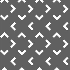 Vector. Grey and white abstract ethnic seamless pattern. Background of angle brackets. Mosaic. Design of packaging paper, textile printing, web design, cover, advertising and typographic products.