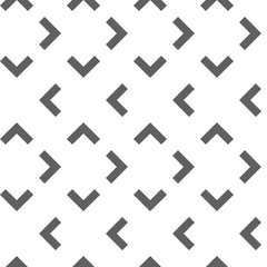 Vector. Grey and white abstract ethnic seamless pattern. Background of angle brackets. Mosaic. Design of packaging paper, textile printing, web design, cover, advertising and typographic products.