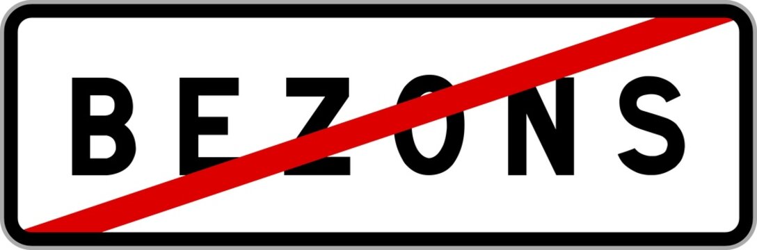 Panneau sortie ville agglom&eacute;ration Bezons / Town exit sign Bezons