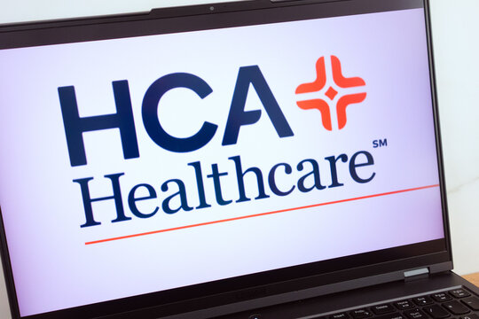 KONSKIE, POLAND - July 11, 2022: HCA Healthcare company logo displayed on laptop computer