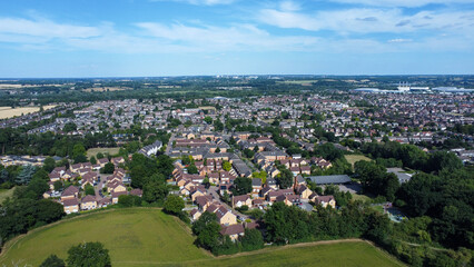 Fototapeta na wymiar Aerial view of Hoddesdon town