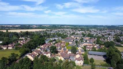 Fototapeta na wymiar Aerial view of English housing estate in Hoddesdon, UK