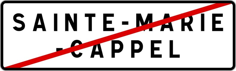 Panneau sortie ville agglomération Sainte-Marie-Cappel / Town exit sign Sainte-Marie-Cappel