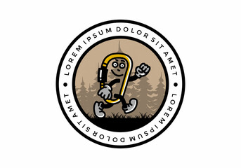 Walking funny carabiner illustration design