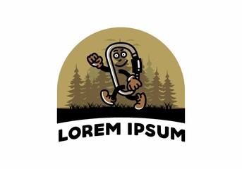 Walking funny carabiner illustration design