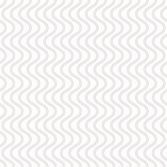 Fototapeta na wymiar Vector seamless pattern with vertical wavy lines, smooth stripes. Simple delicate minimal background in light gray and white color. Subtle abstract texture. Design for decor, wallpaper, textile