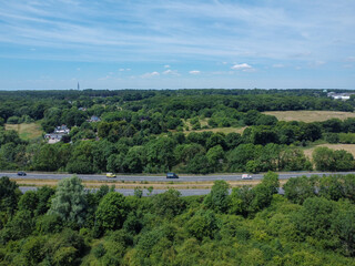 Fototapeta na wymiar Aerial view of motorway in Hoddesdon