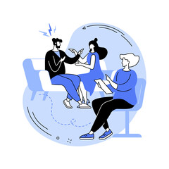 Family coach isolated cartoon vector illustrations.