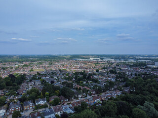 Aerial view of English housing estate in Hoddesdon,