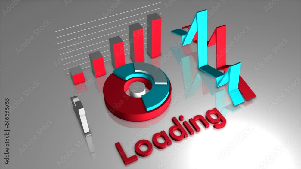 Aufkleber bright animation of the loading field. motion. multicolored geometric elements moving and showing do