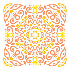 Ornament of silhouette vegetation. Decorative element. Print for the cover of the book, postcards, t-shirts, tiles. Illustration for rugs.