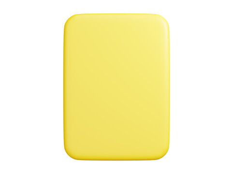 Banner plate 3d render - rectangular shaped yellow plaque with empty space for text for promotion and advertising poster