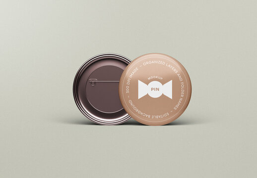 Premium Pin Button Badge Mockup for Branding &ndash; Custom Button Design Template for Promotion