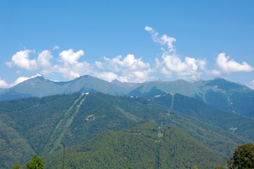 Mountain peaks in Krasnaya Polyana, Sochi.