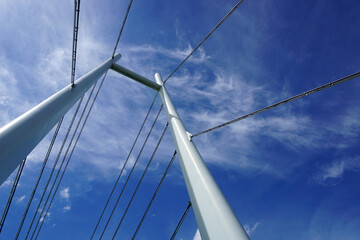 Modern cable-stayed bridge - view from below