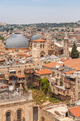 Fototapeta na wymiar Vue de Jérusalem Est depuis la Tour de David