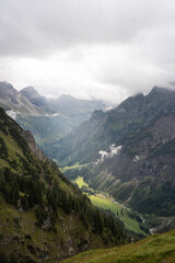 Fototapeta premium Rainy day in the valley of Oytal