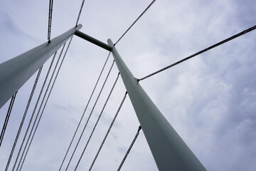 Modern cable-stayed bridge - view from below