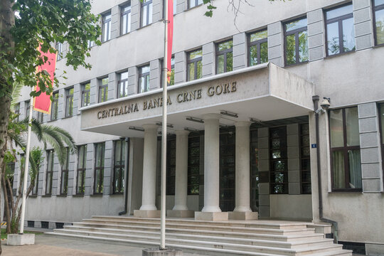 Podgorica, Montenegro - June 4, 2022: The Central Bank of Montenegro (Montenegrin: Centralna Banka Crne Gore, or CBCG). National Bank of Montenegro.