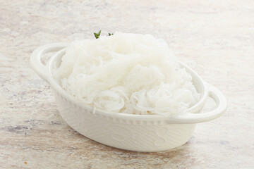 Glass asian noodles in the bowl