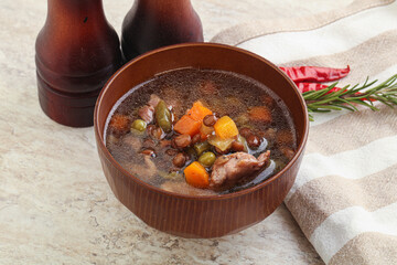 Soup with lentil and chicken