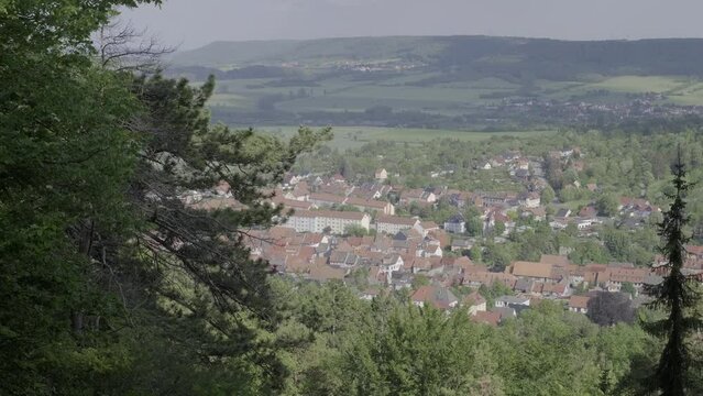 Beautiful View Of Small Town in spring time. Bleicherode, Deutcshland.
