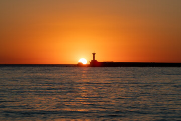 Fototapeta na wymiar Bay of the city of Sevastopol at sunset Crimea