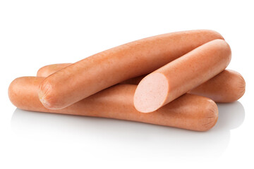 Group of sausages, isolated on white background