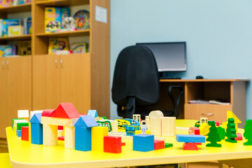 Room in kindergarten for educational and educational games.