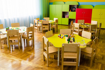 Room for studing  and games in kindergarten. Minsk, Belarus- April 10, 2022