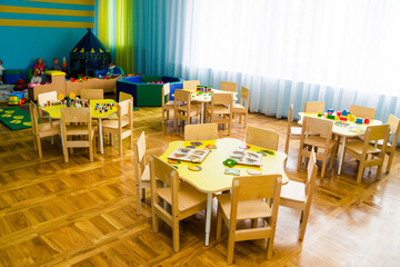 Room for studing  and games in kindergarten. Minsk, Belarus- April 10, 2022