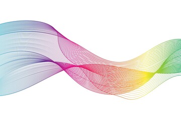 Rainbow waves on the white background. Vector illustration.