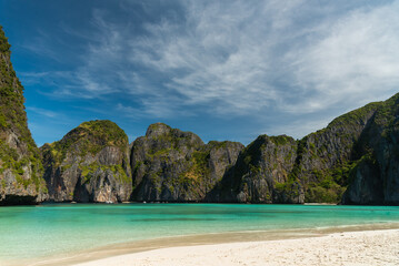 Tropical beach, Maya Bay, Phi Phi Islands, Thailand.