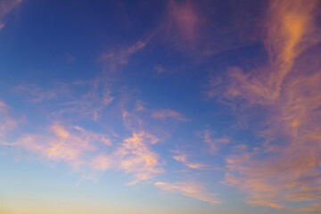 beautiful sunset sky, colorful clouds as abstract background